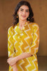 Lovable Mustard Zig Zag Print Maslin Silk Haldi Wear Salwar Kameez