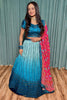 Lovely Blue Sequins Work Silk Event Wear Lehenga Choli With Dupatta