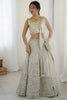 Eye-Catching Grey Sequins Georgette Reception Wear Lehenga Choli