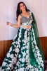 Attractive Green Sequins Georgette Designer Lehenga Choli With Dupatta