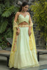 Awesome Yellow Sequins Georgette Function Wear Lehenga Choli With Koti