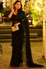 Dazzling Black Sequins Net Party Wear Saree With Blouse