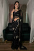 Wonderful Black Zari Embroidery Work Georgette Party Wear Saree