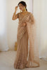 Glorious Golden Sequins Net Reception Wear Saree With Blouse