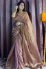 Gorgeous Rose Gold Hand Work Event Wear Saree With Blouse