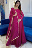 Delightful Rani Pink Georgette Anarkali Gown With Dupatta