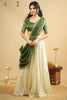 Dazzling White Sequins Silk Festival Wear Lehenga Choli With Dupatta