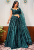 Beautiful Teal Green Sequins Georgette Sangeet Wear Lehenga Choli With Dupatta
