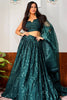 Beautiful Teal Green Sequins Georgette Sangeet Wear Lehenga Choli With Dupatta