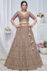 Endearing Purple Sequins Net Bridesmaid Lehenga Choli With Duppatta