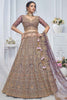 Endearing Purple Sequins Net Bridesmaid Lehenga Choli With Duppatta