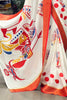 Astonishing White Printed Silk Festival Wear Saree With Blouse