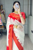 Bewitching White Zari Weaving Silk Festival Wear Saree With Blouse