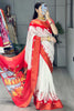 Bewitching White Zari Weaving Silk Festival Wear Saree With Blouse