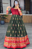 Charming Green Bandhani Printed Silk Festival Wear Gown