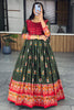 Charming Green Bandhani Printed Silk Festival Wear Gown