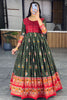 Charming Green Bandhani Printed Silk Festival Wear Gown