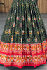 Charming Green Bandhani Printed Silk Festival Wear Gown