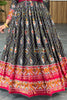 Adorable Grey & Pink Bandhani Printed Silk Event Wear Gown