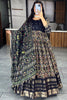 Beautiful Black Zari Weaving Cotton Silk Festival Wear Gown With Dupatta