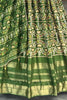 Fascinating Olive Green Zari Weaving Cotton Silk Gown With Dupatta