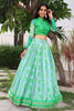 Marvelous Teal Green Printed Tussar Silk Function Wear Lehenga Choli