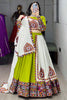 Excellent Green Gamthi Work Cotton Navratri Special Lehenga Choli