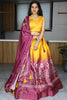 Dazzling Yellow Digital Printed Art Silk Haldi Wear Lehenga Choli