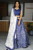 Precious Navy Blue Printed Art Silk Festival Wear Lehenga Choli