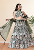 Beautiful Olive Green Sequins Work Net Reception Wear Lehenga Choli