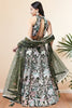 Beautiful Olive Green Sequins Work Net Reception Wear Lehenga Choli