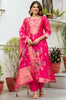 Good-looking Rani Pink Zari Weaving Chanderi Festival Wear Pant Suit