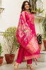Good-looking Rani Pink Zari Weaving Chanderi Festival Wear Pant Suit