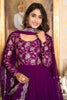 Fascinating Purple Georgette Festival Wear Gown With Dupatta