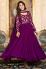 Fascinating Purple Georgette Festival Wear Gown With Dupatta