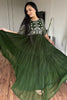 Adorable Green Embroidered Georgette Mehendi Wear Gown With Dupatta