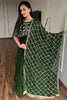 Adorable Green Embroidered Georgette Mehendi Wear Gown With Dupatta