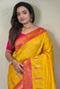 Stunning Yellow Zari Weaving Paithani Silk Haldi Wear Saree With Blouse