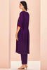 Captivating Purple Embroidered Chinon Event Wear Pant Suit