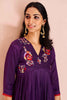 Captivating Purple Embroidered Chinon Event Wear Pant Suit