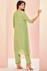 Alluring Light Green Embroidered Organza Festival Wear Pant Suit