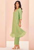 Alluring Light Green Embroidered Organza Festival Wear Pant Suit