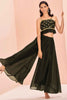 Pretty Black Embroidered Art Silk Event Wear Crop Top With Palazzo