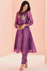 Lovely Purple Embroidered Organza Designer Pant Suit