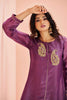 Lovely Purple Embroidered Organza Designer Pant Suit