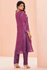 Lovely Purple Embroidered Organza Designer Pant Suit