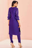 Precious Violet Color Sequins Organza Festival Wear Pant Suit