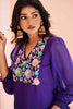 Precious Violet Color Sequins Organza Festival Wear Pant Suit