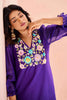 Precious Violet Color Sequins Organza Festival Wear Pant Suit