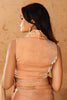 Demanding Peach Hand Work Organza Ready To Wear Saree With Blouse